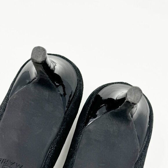 Alex Marie Womens Black Texture Leather Beaded Floral Formal Peptone Pump Sz 9.5 - Picture 9 of 11